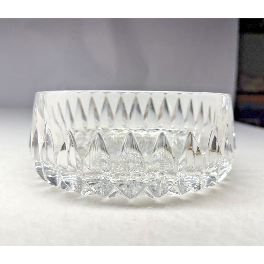Gorham Althea Crystal Bowl 7" Clear Cut Glass Serving Bowl Geometric Vintage